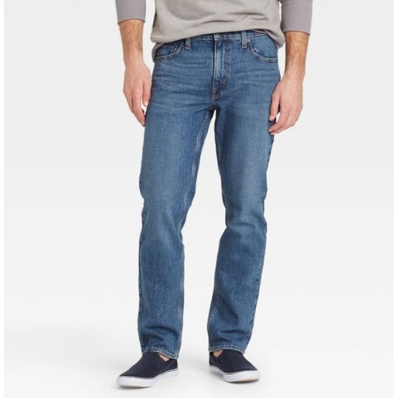 Goodfellow & Co Men's Mid Rise Straight Fit Jeans Blue Denim Sz 34x34 - Picture 1 of 7